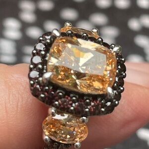 Elegant Faux Topaz and Garnet stones in Sterling Women's Ring 5